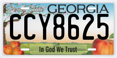 GA license plate CCY8625