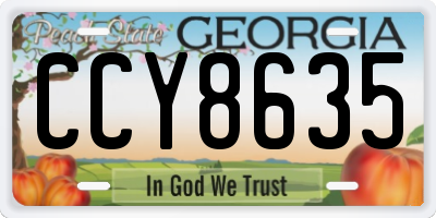 GA license plate CCY8635