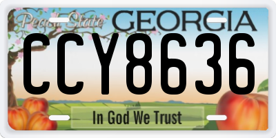 GA license plate CCY8636