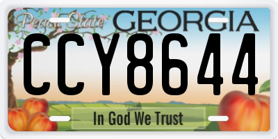 GA license plate CCY8644