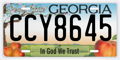 GA license plate CCY8645