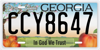GA license plate CCY8647