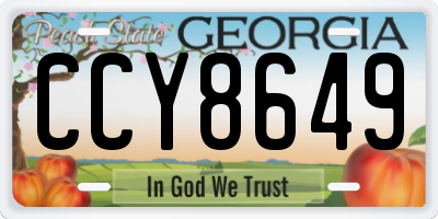 GA license plate CCY8649
