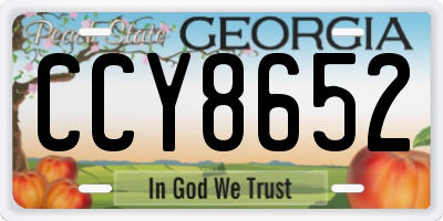 GA license plate CCY8652