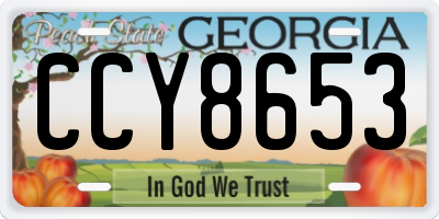 GA license plate CCY8653