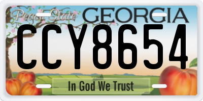GA license plate CCY8654