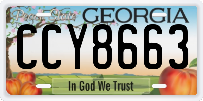 GA license plate CCY8663
