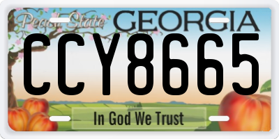 GA license plate CCY8665