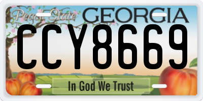 GA license plate CCY8669