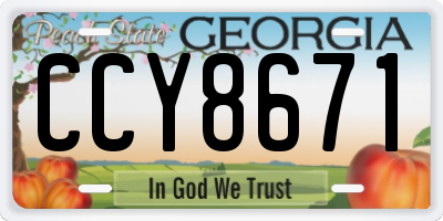 GA license plate CCY8671