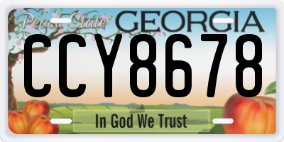 GA license plate CCY8678