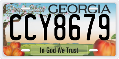 GA license plate CCY8679