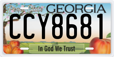 GA license plate CCY8681