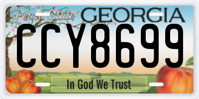 GA license plate CCY8699