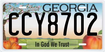 GA license plate CCY8702