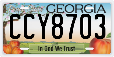 GA license plate CCY8703