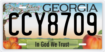 GA license plate CCY8709