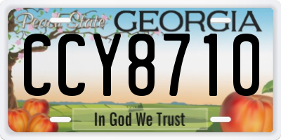 GA license plate CCY8710