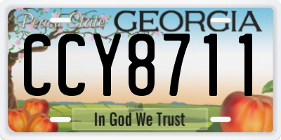 GA license plate CCY8711