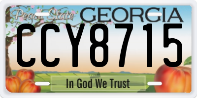 GA license plate CCY8715