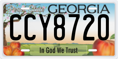 GA license plate CCY8720