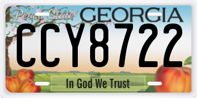 GA license plate CCY8722