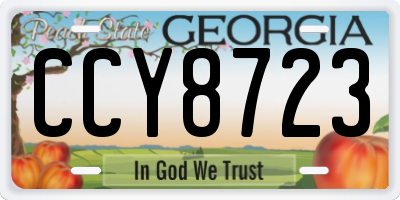 GA license plate CCY8723