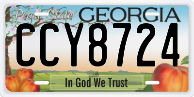 GA license plate CCY8724