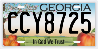 GA license plate CCY8725