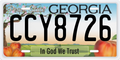 GA license plate CCY8726