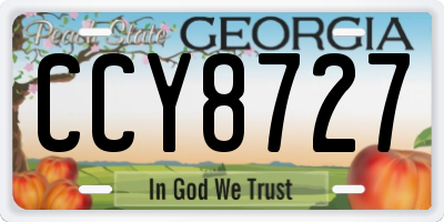GA license plate CCY8727