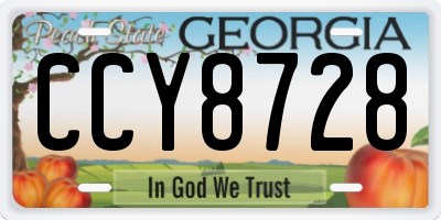 GA license plate CCY8728