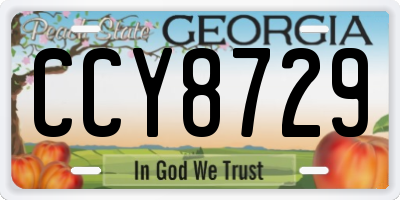 GA license plate CCY8729