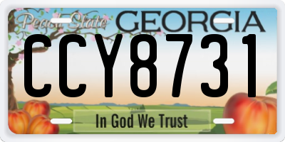GA license plate CCY8731