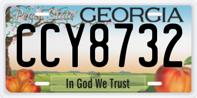 GA license plate CCY8732