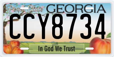 GA license plate CCY8734