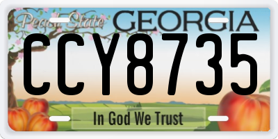 GA license plate CCY8735