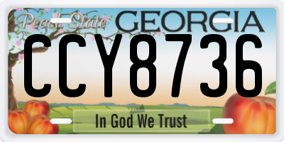 GA license plate CCY8736