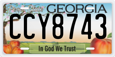 GA license plate CCY8743