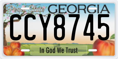 GA license plate CCY8745