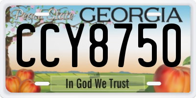GA license plate CCY8750