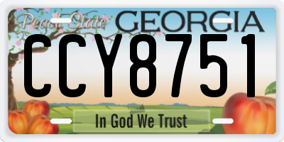 GA license plate CCY8751