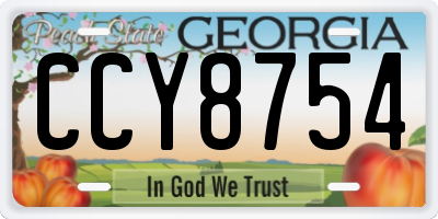 GA license plate CCY8754