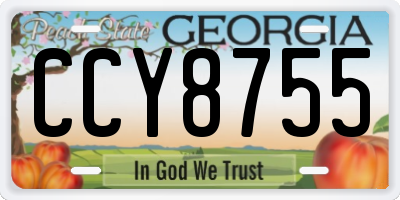 GA license plate CCY8755