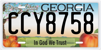 GA license plate CCY8758