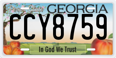 GA license plate CCY8759