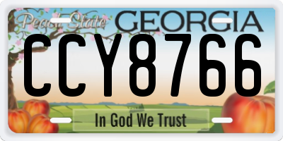 GA license plate CCY8766