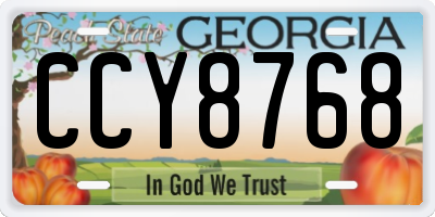 GA license plate CCY8768
