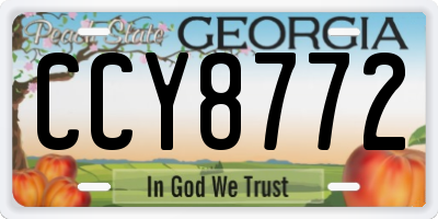 GA license plate CCY8772