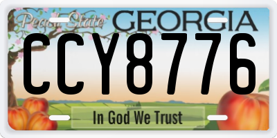 GA license plate CCY8776